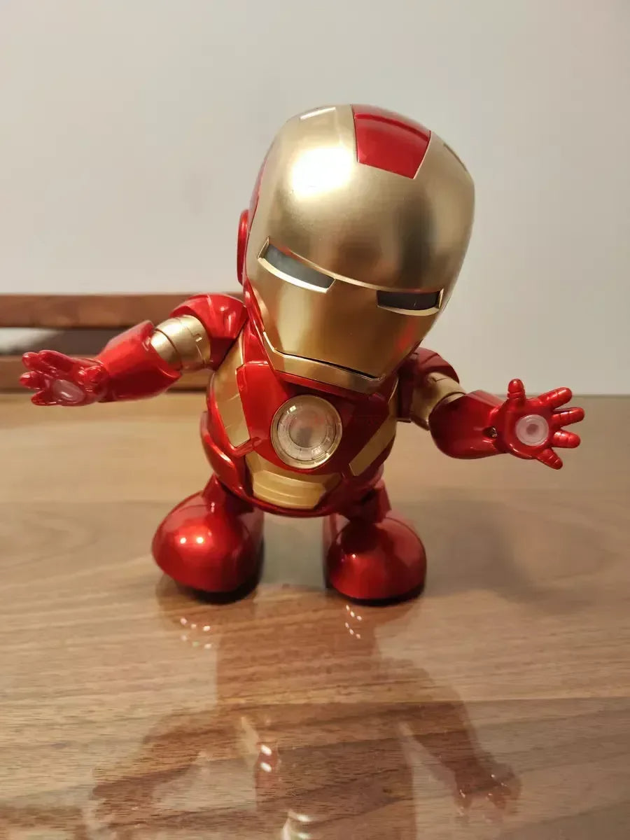 Robot de baile de música Vengador, figura de acción LED, modelo interactivo luminoso, regalo para niños, figura coleccionable