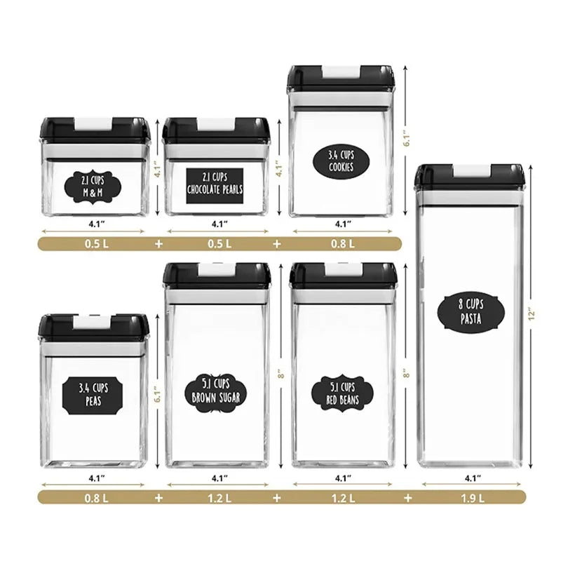 C - Set organizador de cocina (7 unidades) de acrílico, en caja